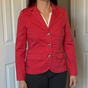 L.L. Bean Women Cotton Blazer Jean Jacket Coral - Size XS Regular